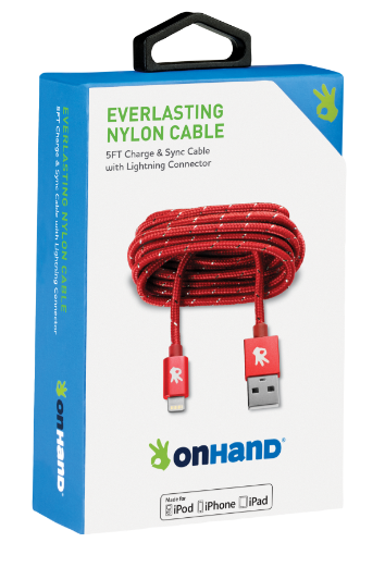 OnHand Charging Cable - Red 5ft