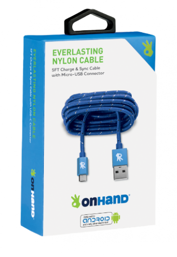 OnHand Micro-USB Cable - Blue 5ft