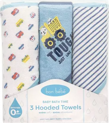 3-Piece Hooded Towel- Blue