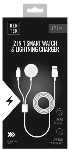 Gen Tek 2-In-1 Smart Watch & Lightening Charger