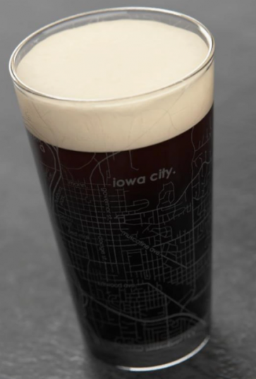 Iowa City, Iowa Map Pint Glass