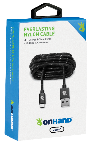 OnHand Charging Cable 5ft- Black