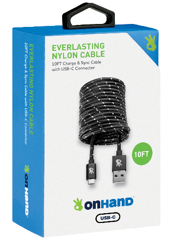 OnHand Charging Cable - Black 10ft