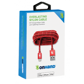 OnHand Charging Cable - Red 5ft