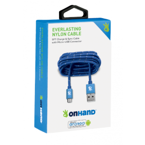 OnHand Micro-USB Cable - Blue 5ft