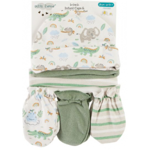6-Piece Infant Cap & Mitten Set