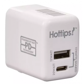 HOTTIPS Dual Port Wall Charger - USB Type-C and USB Type-A