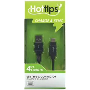 Hottips Sync/Charge USB Type C- 4 FT