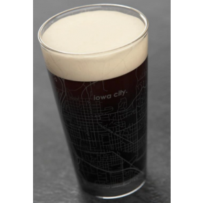 Iowa City, Iowa Map Pint Glass