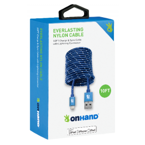 OnHand Charging Cable 10ft- Blue