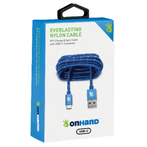 OnHand USB Type-C Cable - Blue 5ft