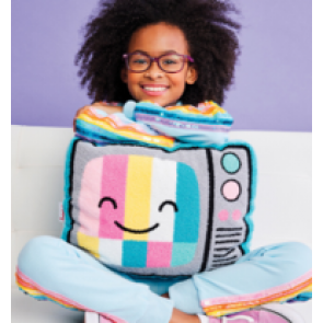 Retro Tele Chenille Plush Pillow